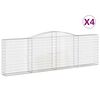 vidaXL Габионни кошници арка 4 бр 400x30x120/140см поцинковано желязо