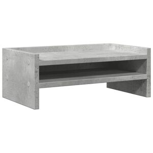 vidaXL Стойка за монитор, бетонно сива, 42x24x16 см, инженерно дърво