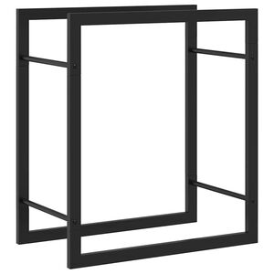 vidaXL Стойка за дърва за огрев, черен мат, 50x28x56 см, стомана