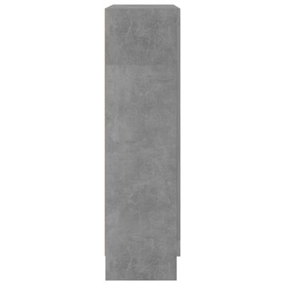 vidaXL Шкаф витрина, бетонно сив, 82,5x30,5x115 см, ПДЧ