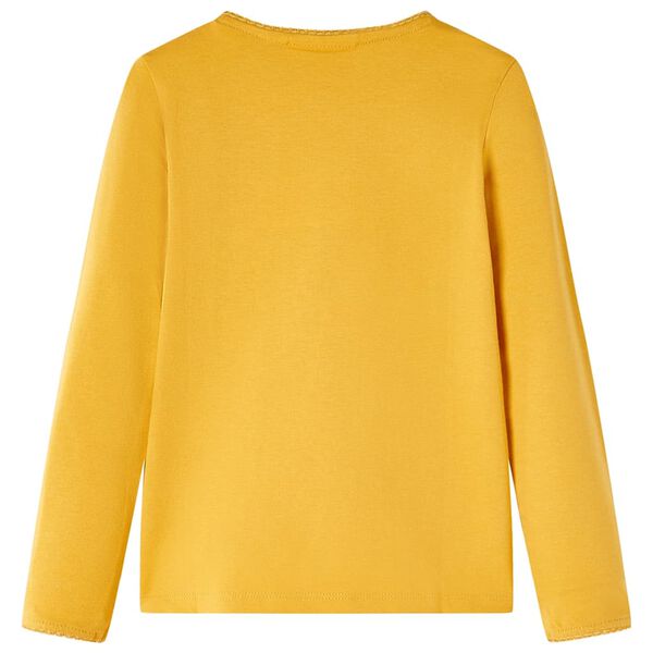 Детска тениска с дълъг ръкав, тъмна охра, 104