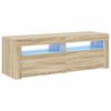 vidaXL ТВ шкаф с LED осветление, дъб сонома, 120x35x40 см