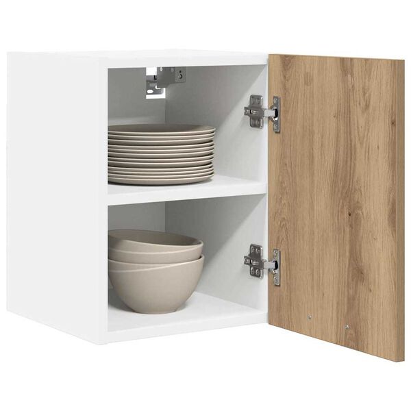 vidaXL Висящ шкаф 2 pcs Занаятчийски дъб и бяло 30 x 31 x 40 см