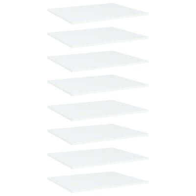 vidaXL Рафтове за етажерка, 8 бр, бели, 60x50x1,5 см, ПДЧ