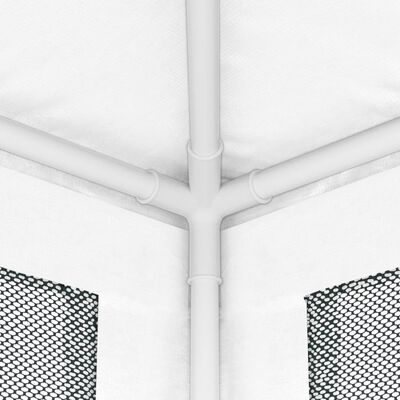vidaXL Шатра за партита с 4 мрежести стени, 4x4 м, бяла