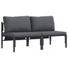 vidaXL Мебели за открито 2 Брой Антрацит 80 x 80 x 71 cm Стомана
