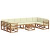 vidaXL Комплект дивани за открито 11 pcs Натурален и Крема