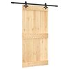 vidaXL Преплъзваща се врата Естествено и черно 100 x 210 cm