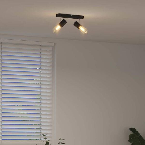 vidaXL Таванен спот с прожектори Черно 26 x 6,5 x 11,5 см Метал