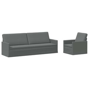 vidaXL Комплект дивани 2 pcs Тъмносиво Текстил