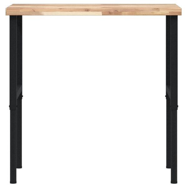 vidaXL Работна маса, 100x60x(73-99,5) см, масивна акация, правоъгълна