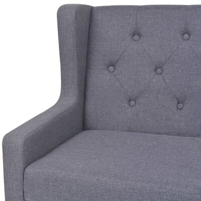 vidaXL Триместен диван, текстил, сив