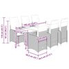 vidaXL Градински бистро комплект с възглавници 7 части сив полиратан