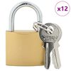 vidaXL U Lock с ключове 12 pcs Месинг Желязо