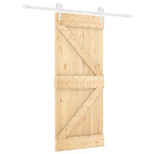 vidaXL Преплъзваща се врата 85 x 210 cm Естествено и бяло