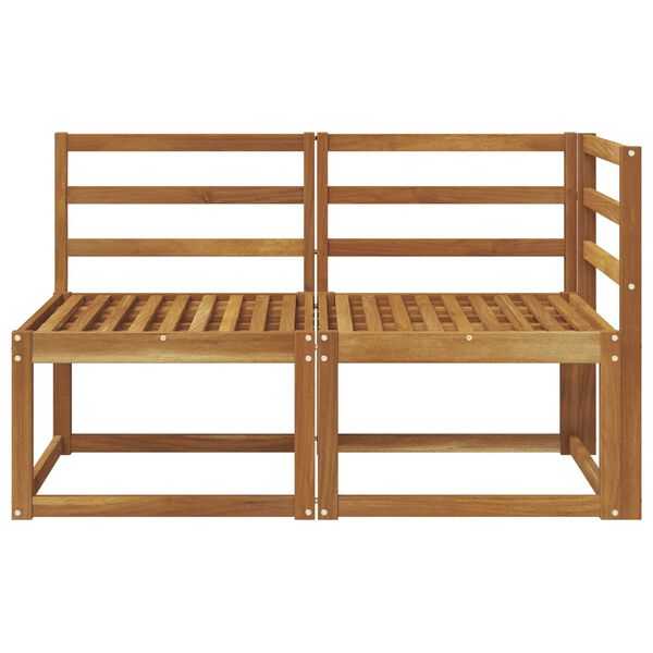 vidaXL Външен среден и ъглов диван 2 Брой Естествен