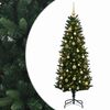 vidaXL Изкуствена коледна елха с топки 120 см 150 LED светодиода