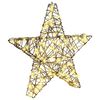 vidaXL 3D звезда 50 LED светодиода Топло бяло 55 x 52.5 x 9 см Ратан