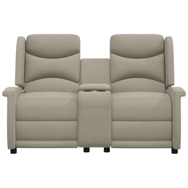 vidaXL 2-местен реклайнер, светлосив, микрофибърен плат