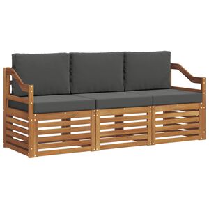 vidaXL Комплекти дивани с възглавница 3 pcs Натурален и Антрацит