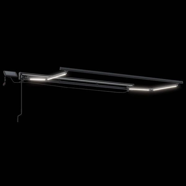 vidaXL Ръчна рамка за сенник с LEDs Светлосиво 3 x 2,5 m