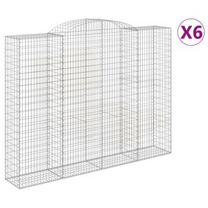 vidaXL Габионни кошници арка 6 бр 300x50x220/240 см поцинковано желязо