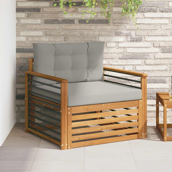 vidaXL Комплект дивани за открито Солидно акациево дърво и полиестер