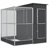 vidaXL Птичарник с удължител, сребрист, 209x203x216 см, стомана