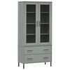 vidaXL Библиотека с метални крака сива 85x35x172,5 см дърво масив OSLO