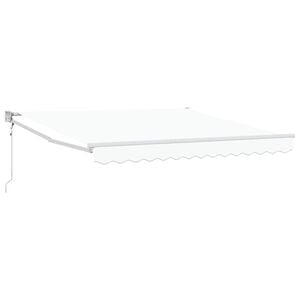 vidaXL Прибираща се тента Бяло 350 x 250 cm Полиестер и метал