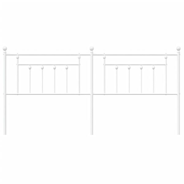 vidaXL Метална табла за глава, бяла, 200 см