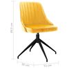 vidaXL Трапезни столове, 4 бр, жълти, кадифе