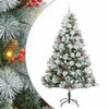 vidaXL С изкуствено коледно дърво с LED ленти Зелен и бял 240 cm