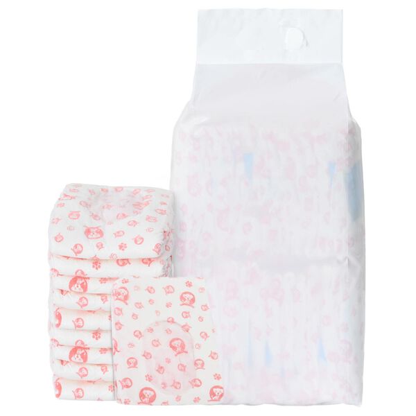 vidaXL Еднократна дамска пелена за кучета 30 pcs Бяло L