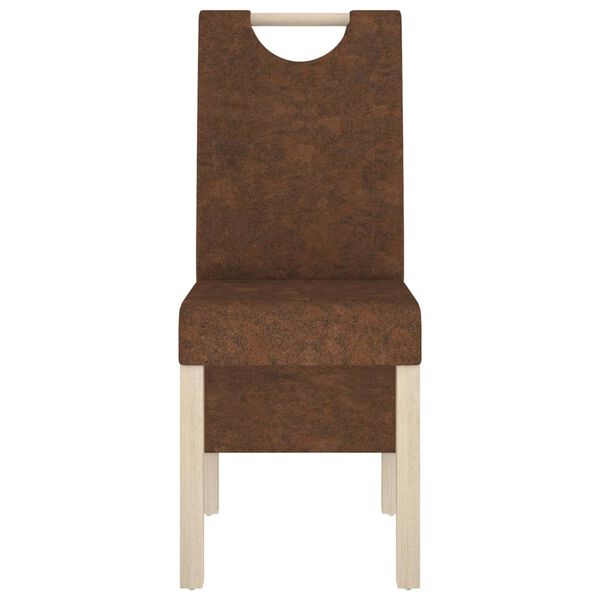 vidaXL Трапезни столове, 6 бр, кафяви, изкуствен велур