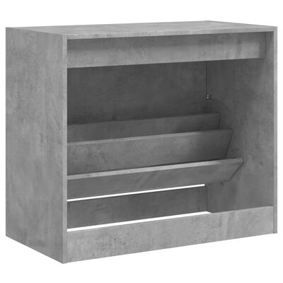 vidaXL Шкаф за обувки, бетонно сив, 80x42x69 см, инженерно дърво