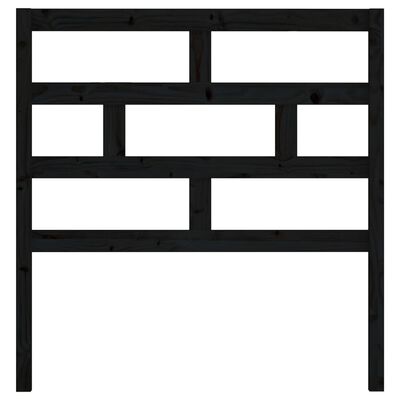vidaXL Горна табла за легло, черна, 96x4x100 см, бор масив