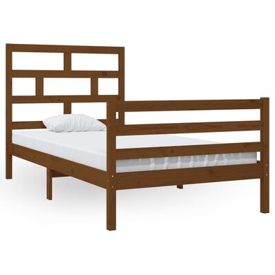 vidaXL Рамка за легло, меденокафява, бор масив, 100x200 см