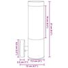 vidaXL Външна стенна лампа Черно 12 x 8,5 x 27 см