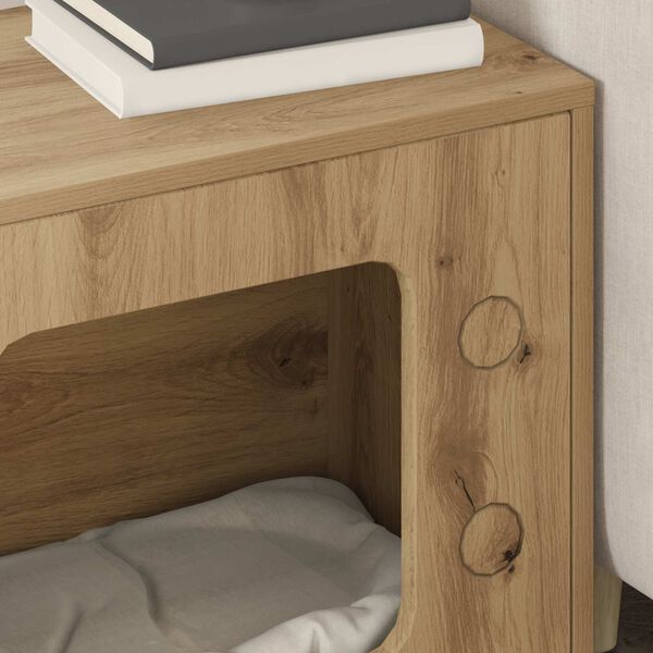 vidaXL Къща за котки Дъб Артизан 51 x 30 x 52 см Инженерно дърво