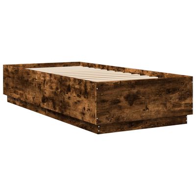 vidaXL Рамка за легло, опушен дъб, 100x200 см, инженерно дърво