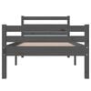 vidaXL Рамка за легло, сива, масивно дърво, 100х200 см