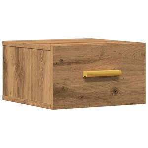 vidaXL Нощно шкафче за стенен монтаж, дъб артизан, 35x35x20 см
