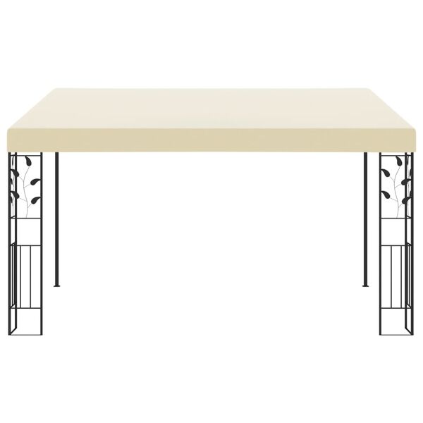 vidaXL Шатра за стенен монтаж, 4x3x2,5 м, кремава