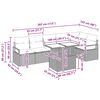 vidaXL Градински Софа Комплект с възглавница 7 pcs Бежово Полиратан