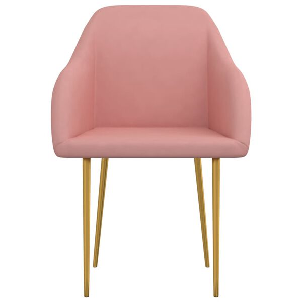 vidaXL Трапезни столове, 4 бр, розови, кадифе