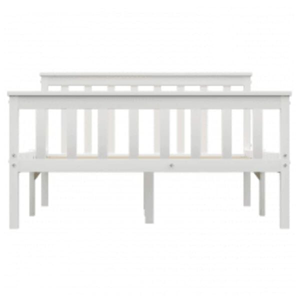 vidaXL Рамка за легло, бяла, бор масив, 120х200 см