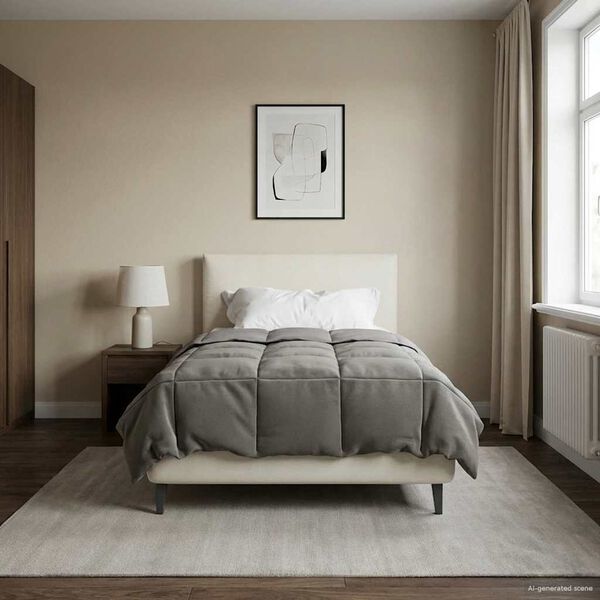 vidaXL Пълно годишно юрганче Светлосиво 140 x 200 cm Микрофибър