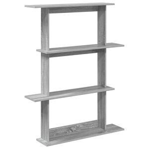 vidaXL Стенен рафт Сив Сонома 100 x 20 x 126 см Инженерна дървесина