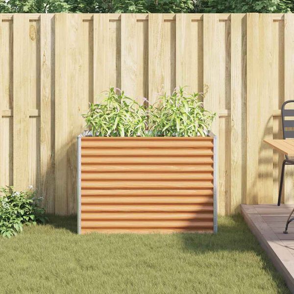 vidaXL Градинска повдигната леха 98 x 50 x 68 см Галванизирана стомана